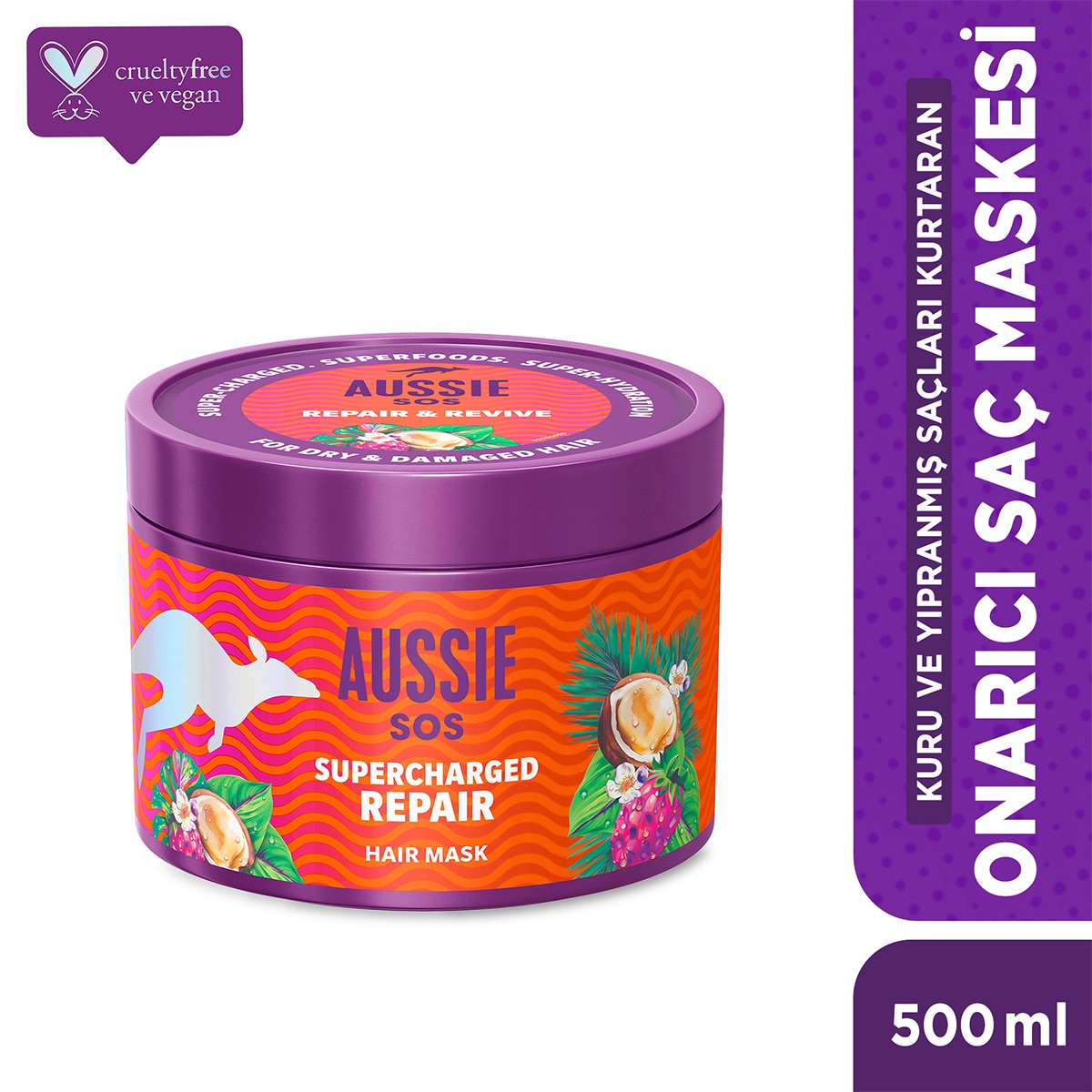  AUSSIE AUSSIE Aussie Sos Kuru Yıpranmış Saçlar için Saç Maskesi 500 ml  1 of 10 