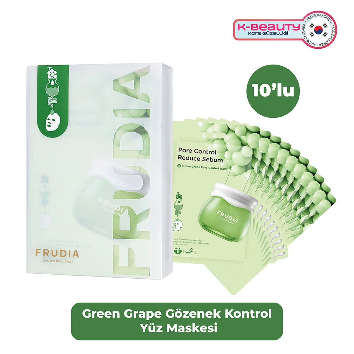 FRUDIA FRUDIA Frudia Green Grape Gözenek Kontrol Maske 10'lu 1 of 2