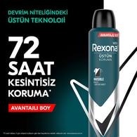 Rexona Men Erkek Sprey Deodorant Invisible Black & White 72 Saat Kesintisiz Üstün Koruma 200 ml