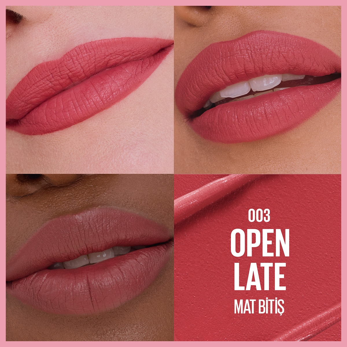  MAYBELLINE MAYBELLINE Maybelline New York Serum Etkili Hyaluronik Asit ve Besleyici Yağ İçeren Ruj Satin Open Late 003  1 of 10 