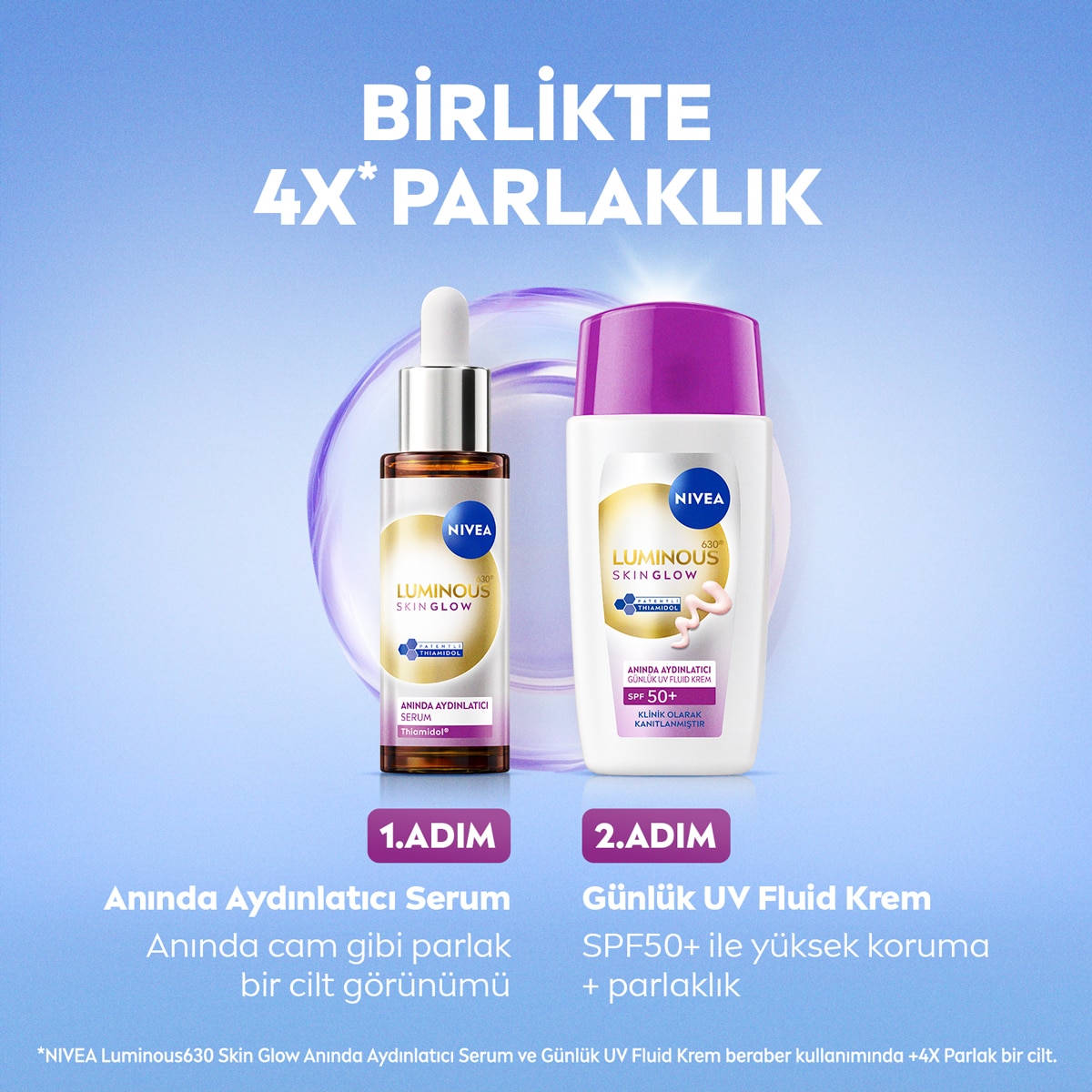 NIVEA VISAGE NIVEA VISAGE Nivea Skin Glow Aydınlatıcı UV Fluid Krem SPF50 40 ml 1 of 10
