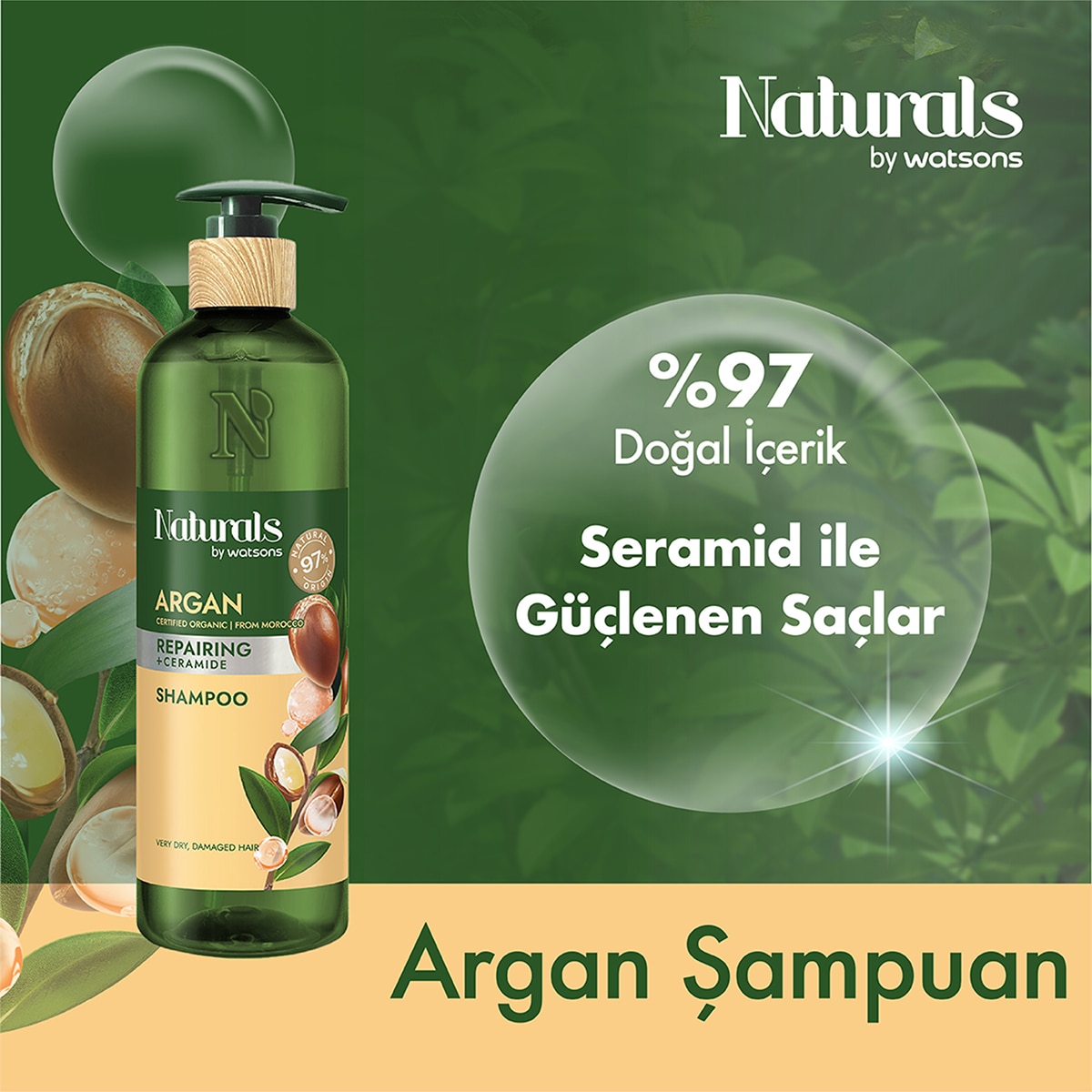  NATURALS BY WATSONS NATURALS BY WATSONS Naturals By Watsons Argan Şampuan 490 ml  1 of 3 