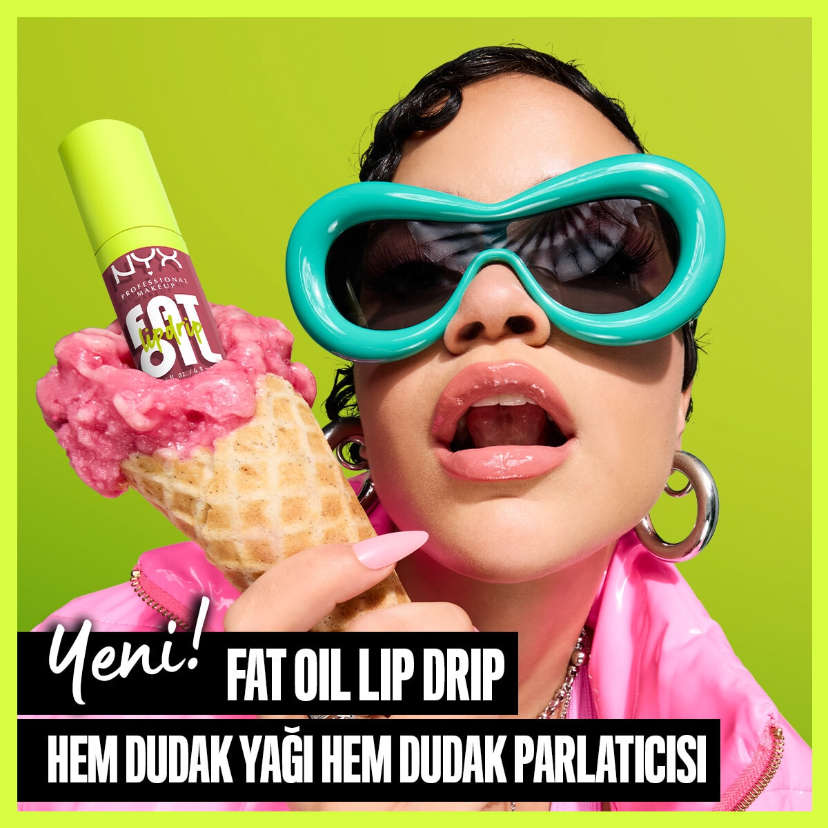 NYX NYX Nyx Professional Makeup Fat Oil Lip Drip Parlatıcı Dudak Yağı Sprinkle Sprinkle 1 of 7