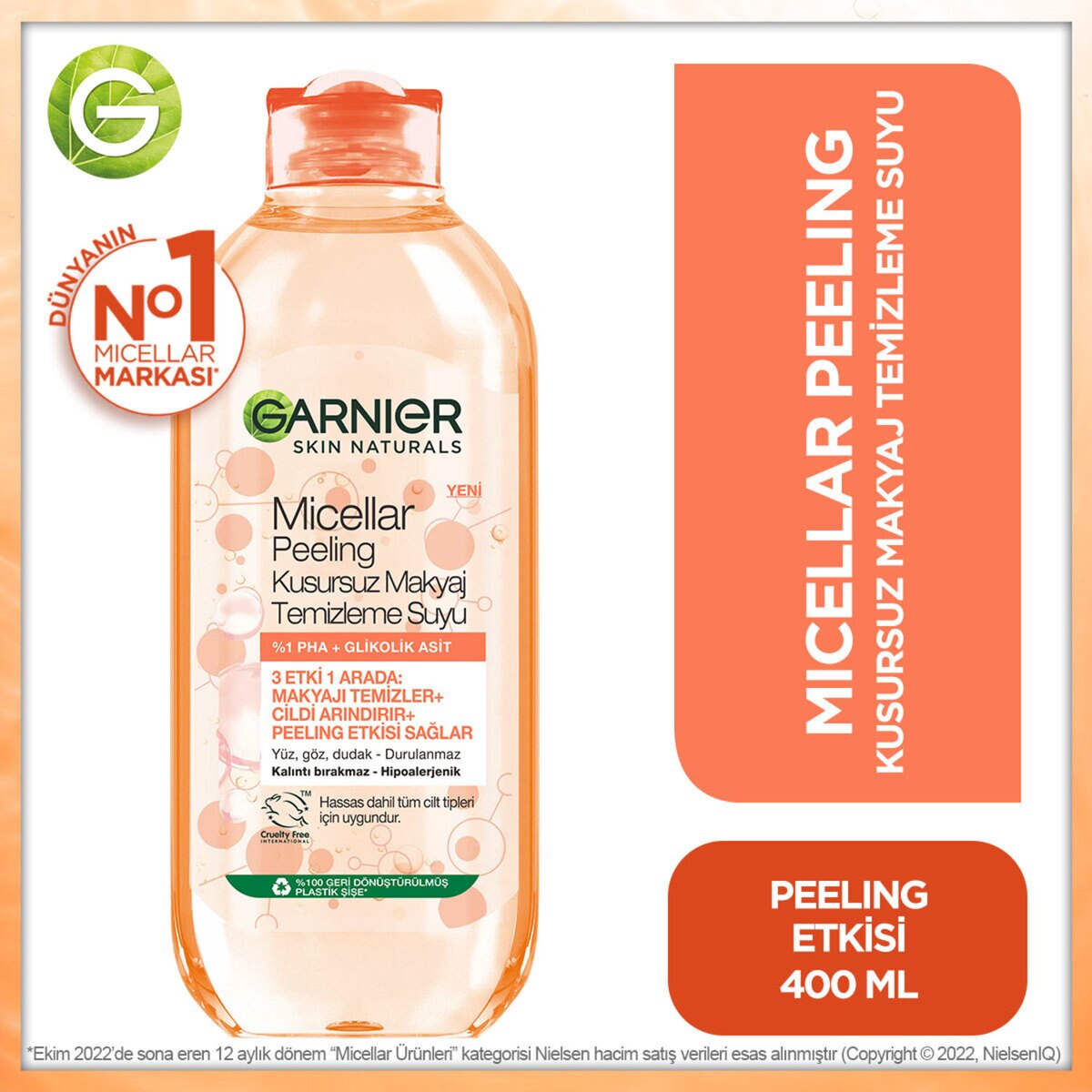  GARNIER GARNIER Garnier Micellar Peeling Kusursuz Makyaj Temizleme Suyu 400 ml  1 of 1 Garnier Micellar Peeling Kusursuz Makyaj Temizleme Suyu 400 ml