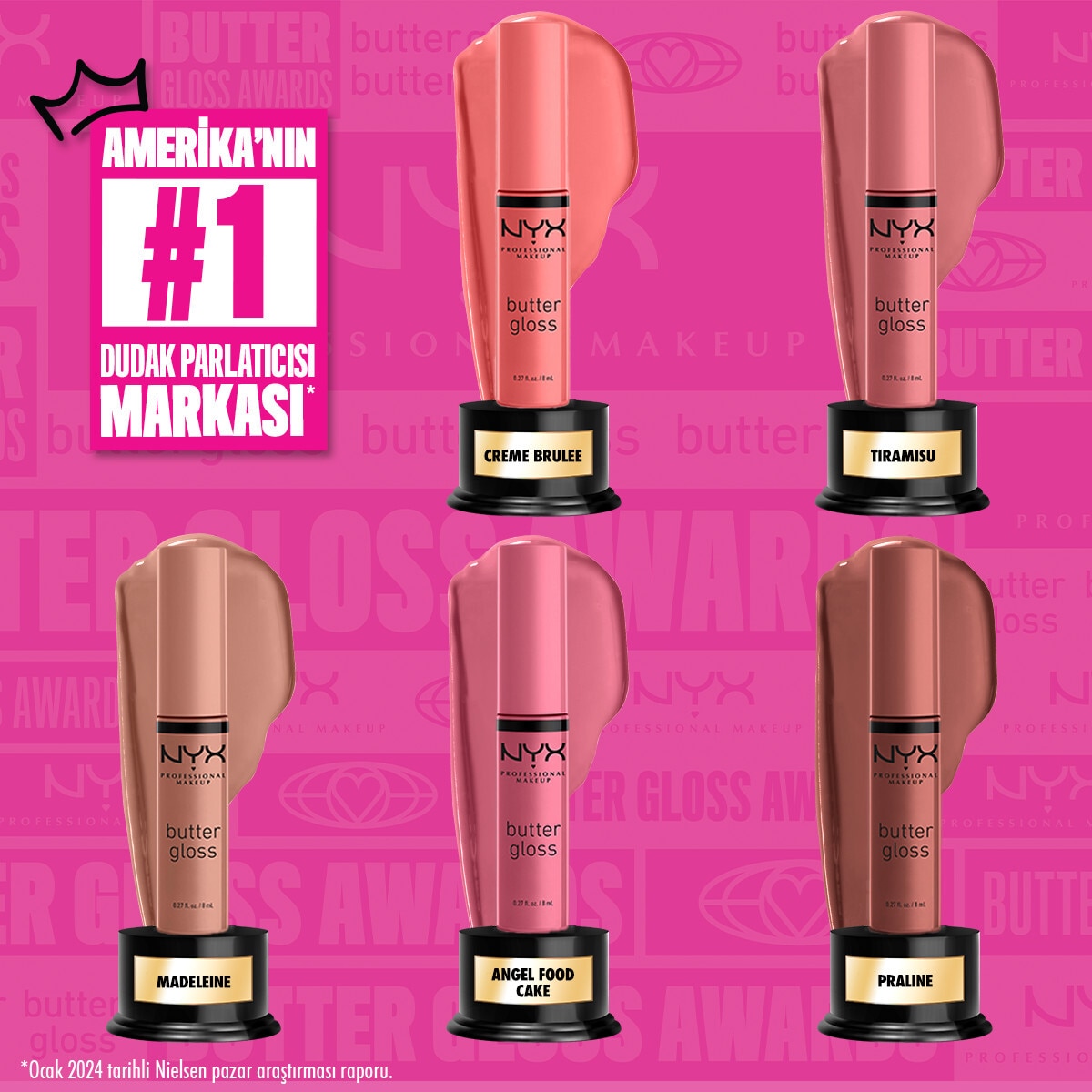  NYX NYX Nyx Professional Makeup Butter Gloss Dudak Parlatıcısı Madeleine  1 of 7 