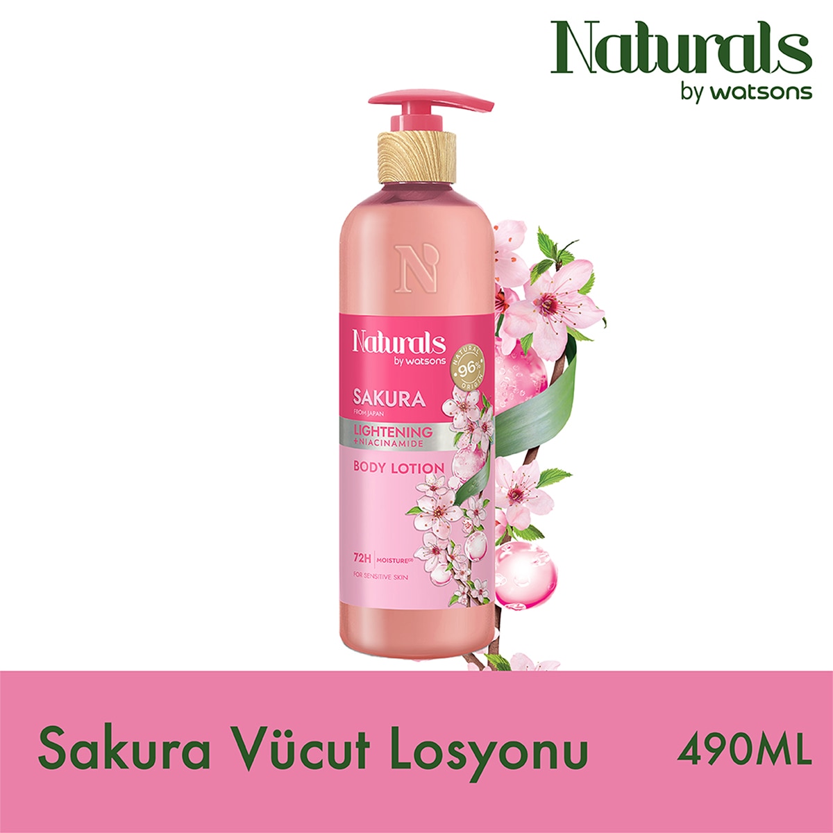 NATURALS BY WATSONS NATURALS BY WATSONS Naturals By Watsons Sakura Vücut Losyonu 490 ml 1 of 3