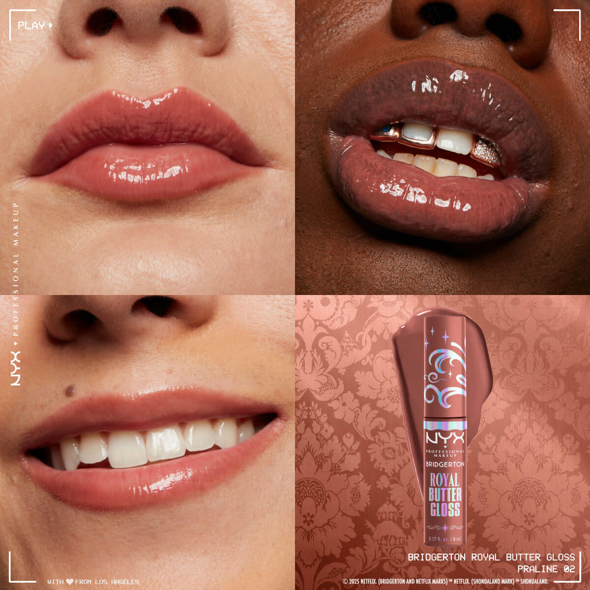  NYX NYX Nyx Professional Makeup Bridgerton Royal Dudak Parlatıcısı Praline  1 of 8 