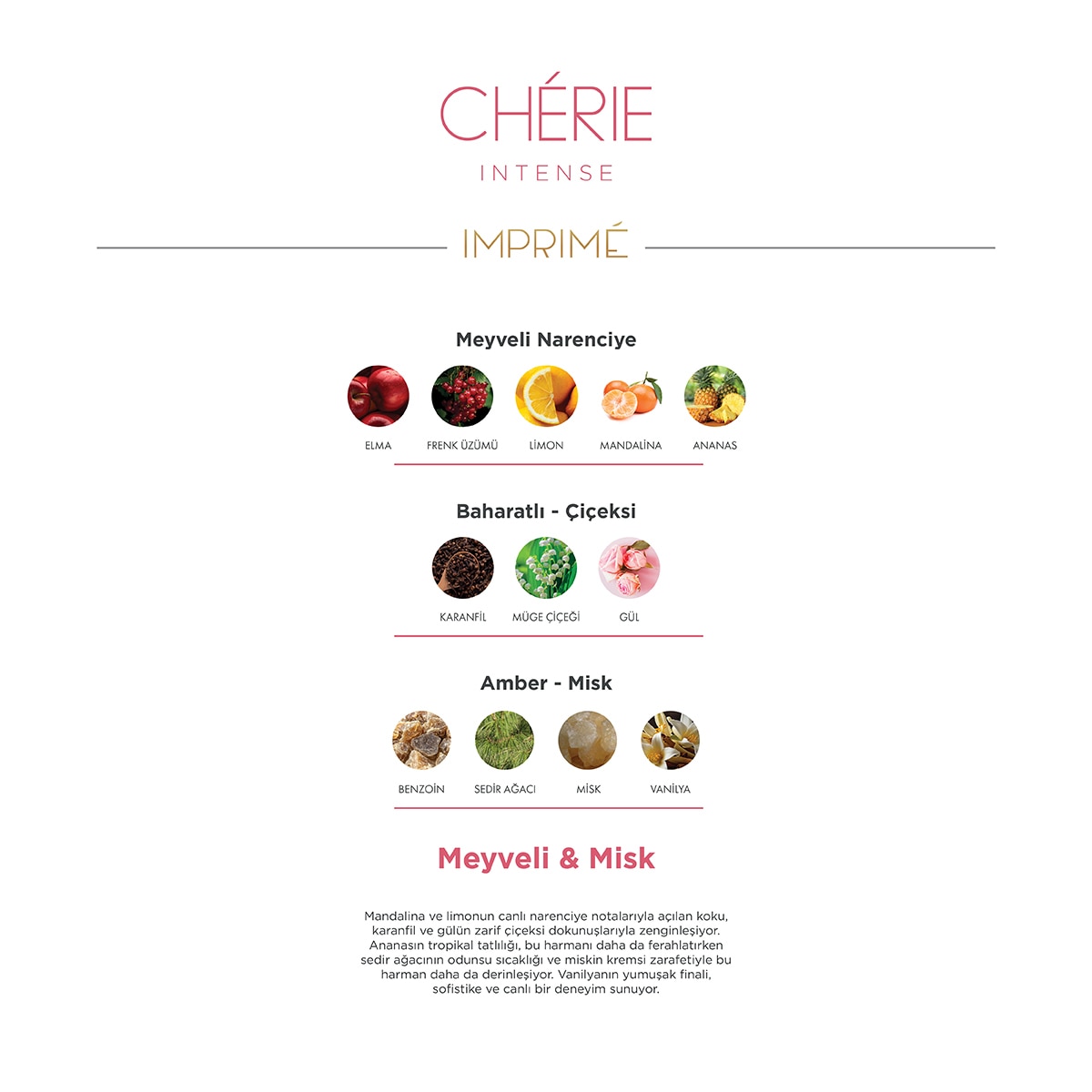  Imprime IMPRIME EXC. Imprime Cherie Intense Kadın EDP Parfüm 50 ml  1 of 6 