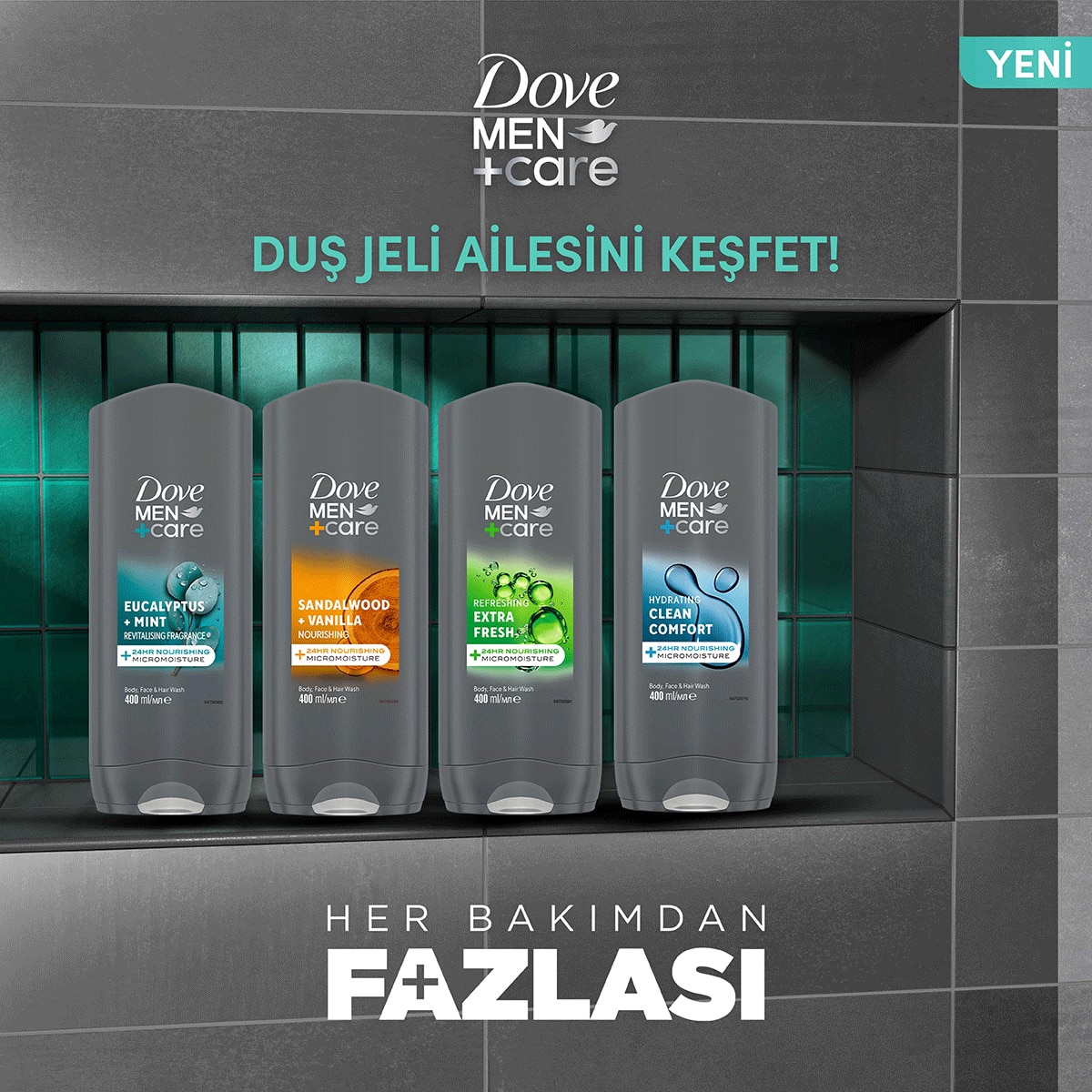  DOVE MEN DOVE MEN Dove Men +Care Eucalyptus + Mint Duş Jeli 400 ml  1 of 11 