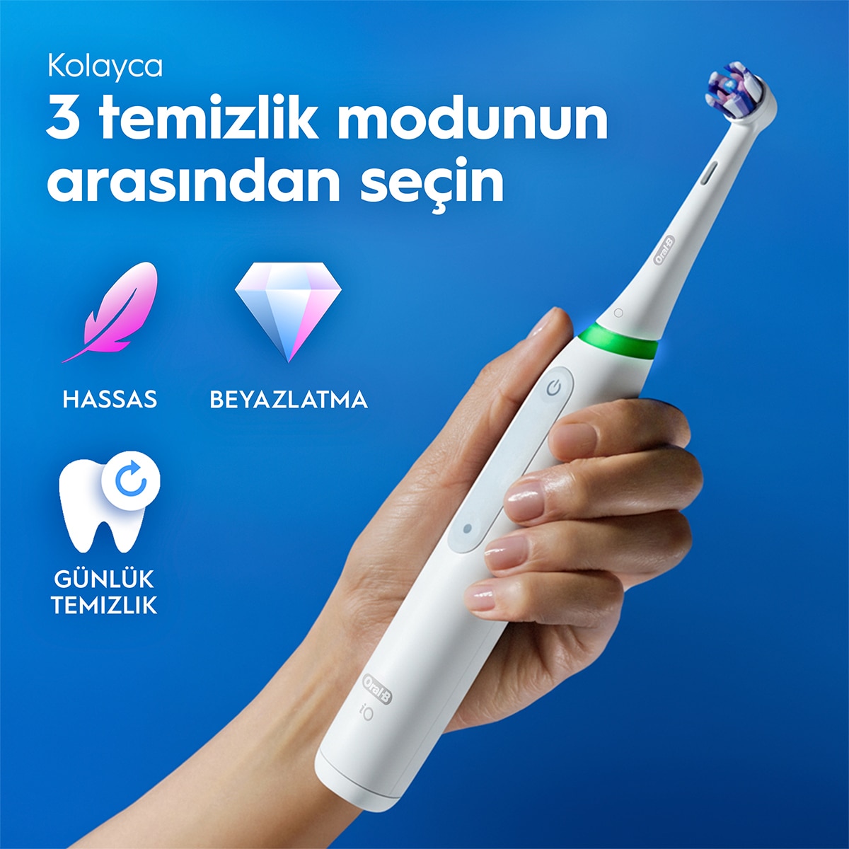  ORAL-B ORAL-B Oral-B Poch Brush IO 3 Beyazlatıcı Şarjlı Diş Fırçası  1 of 8 