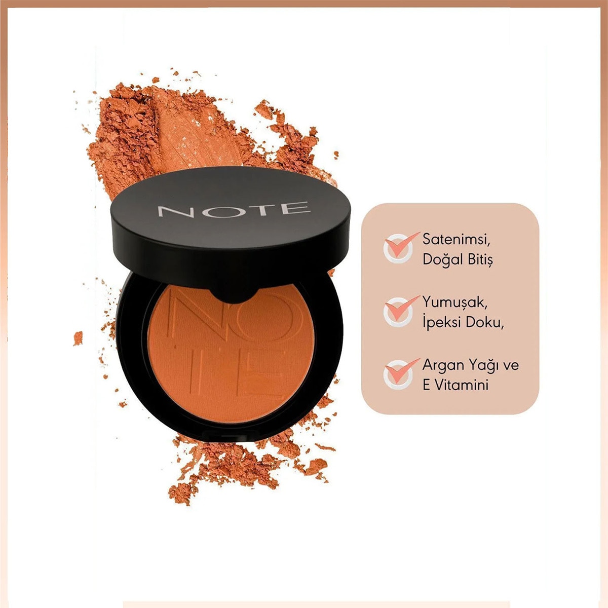 NOTE NOTE Note Luminous Silk Compact Blusher Allık No: 3 Coral 1 of 4