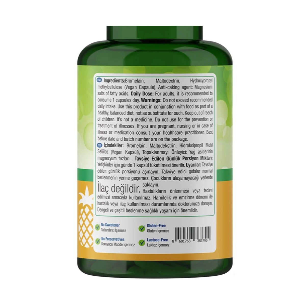  NATURE'S SUPREME NATURE'S SUPREME Nature's Supreme Bromelain Kapsül 60'lı  1 of 3 