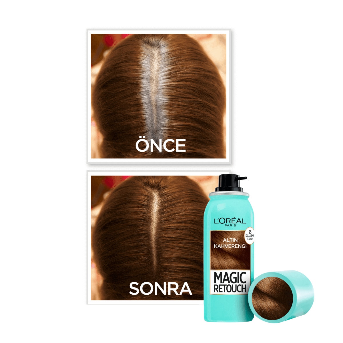  LOREAL MAGIC RETOUCH LOREAL MAGIC RETOUCH L'Oreal Paris Magic Retouch Beyaz Saçlar İçin Kapatıcı Altın Kahverengi Saç Spreyi 75 ml  1 of 4 