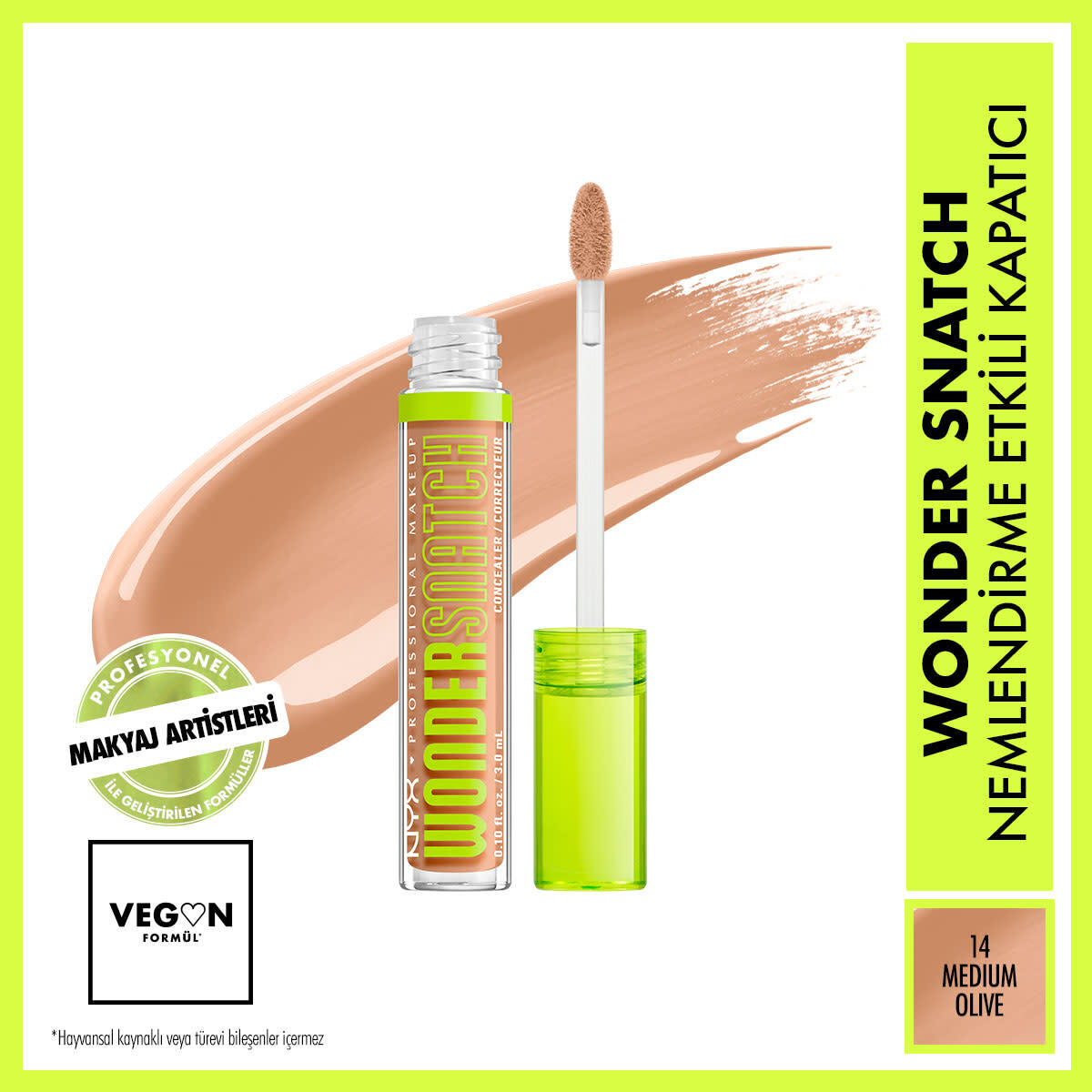 NYX NYX Nyx Professional Makeup Wonder Snatch Nemlendirme Etkili Kapatıcı 14 Medium Olive 1 of 9