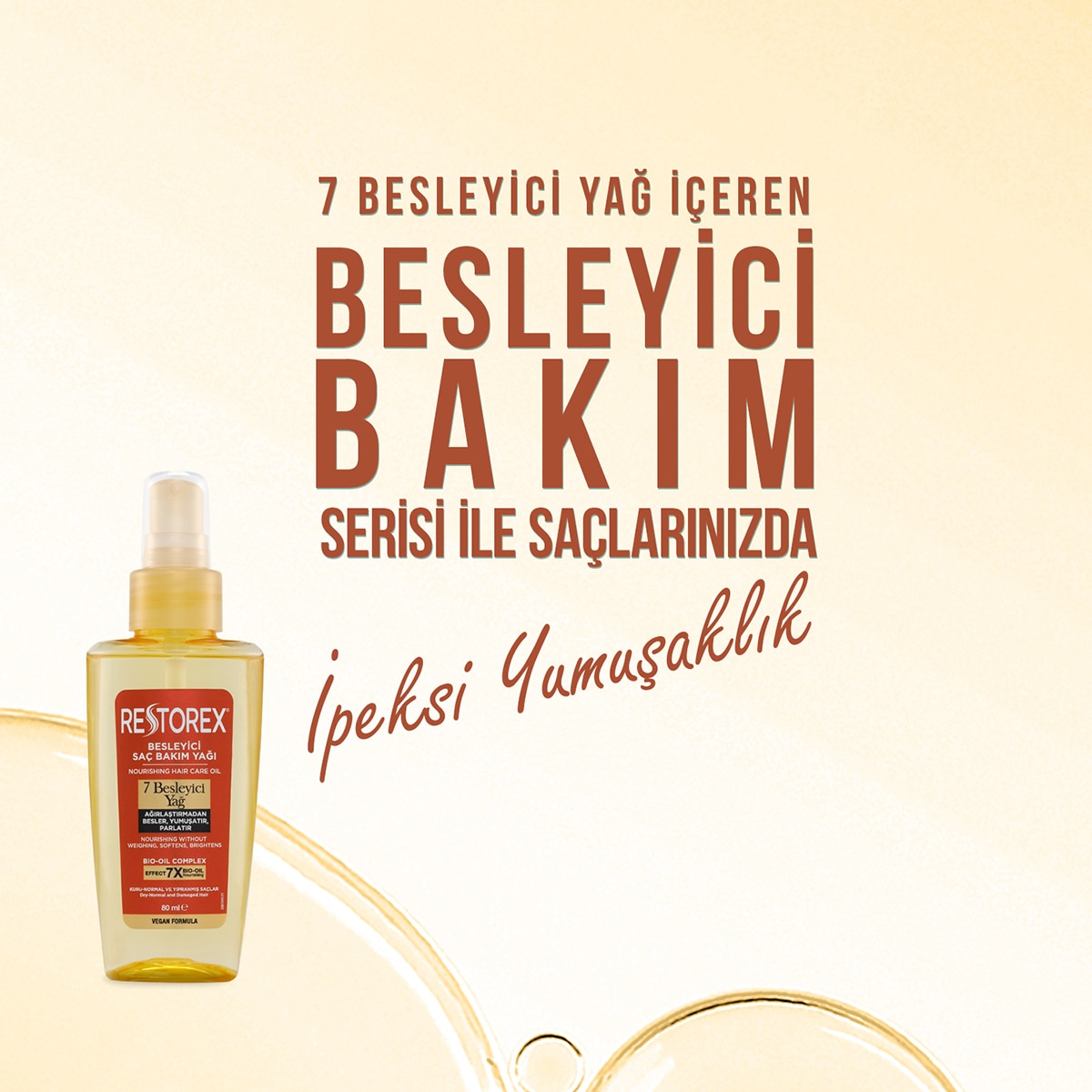  RESTOREX RESTOREX EXC. Restorex Saç Bakım Yağı 7 Besleyici 80 ml  1 of 4 
