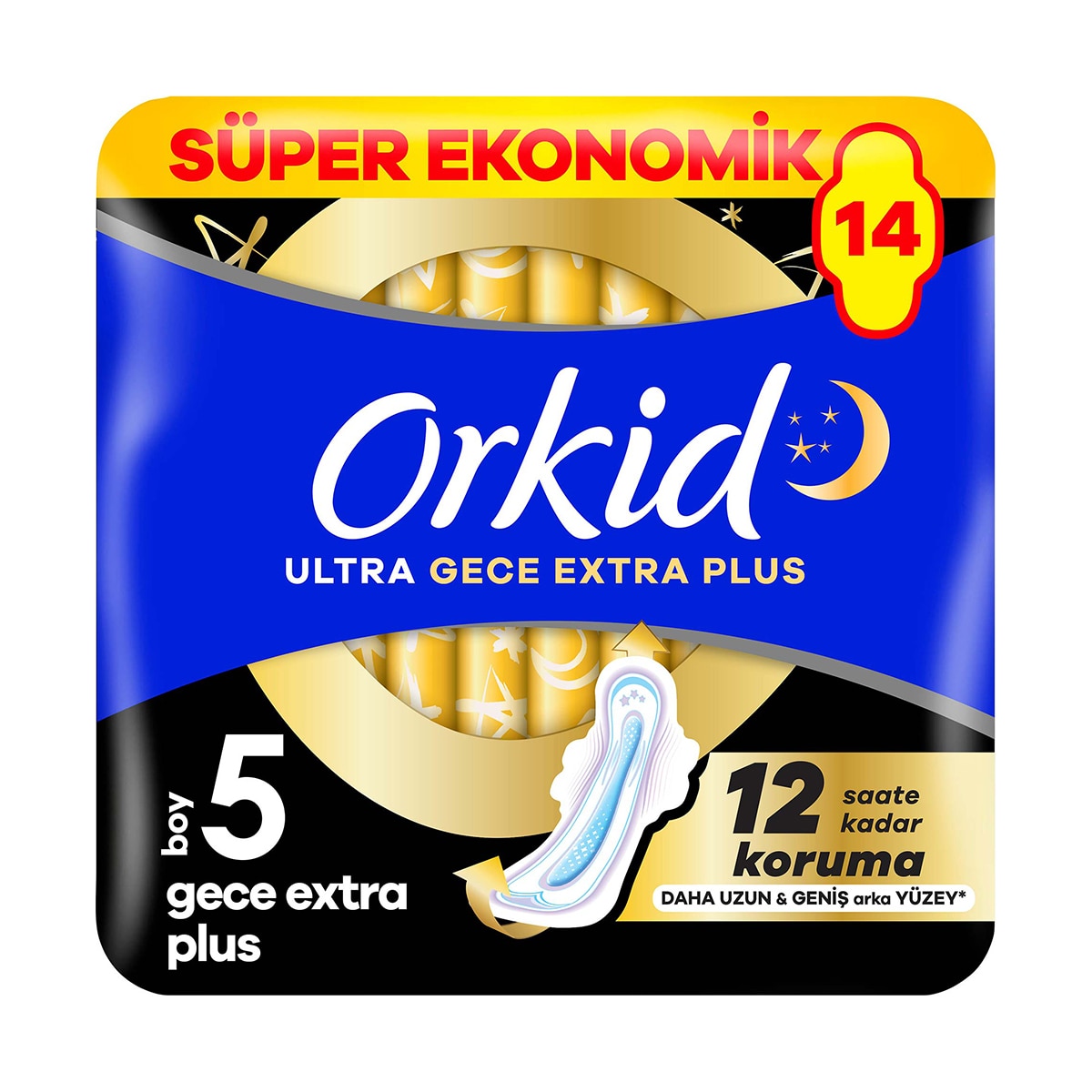 ORKID ORKID Orkid Ultra Ekstra Dörtlü Hijyenik Ped Gece Plus 14'lü 1 of 9