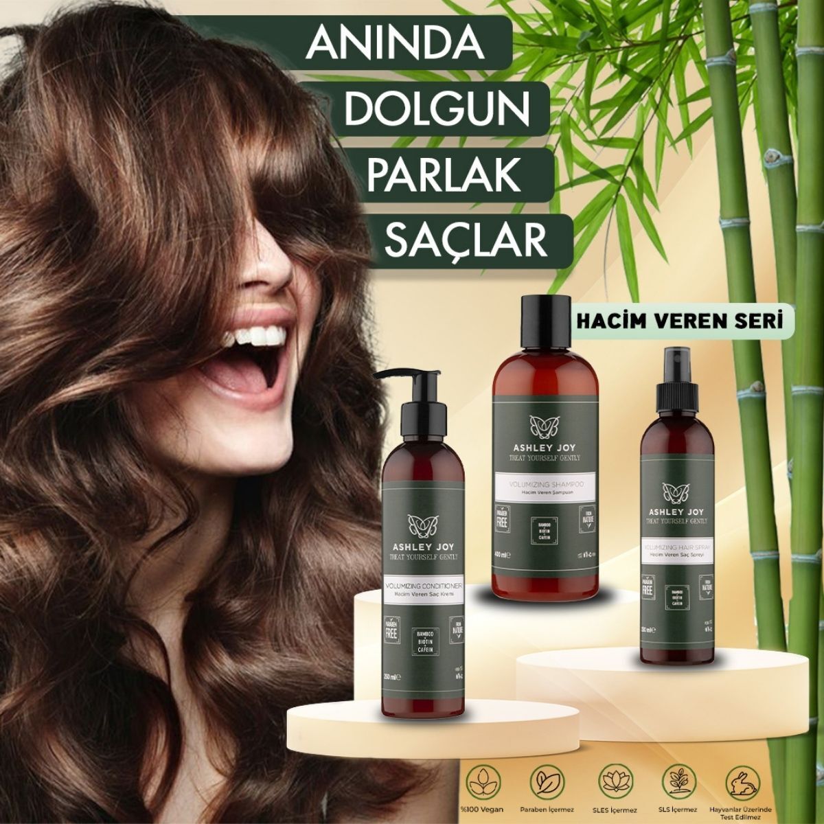  ASHLEY JOY ASHLEY JOY Ashley Joy Şampuan Hacim Veren 400 ml  1 of 3 