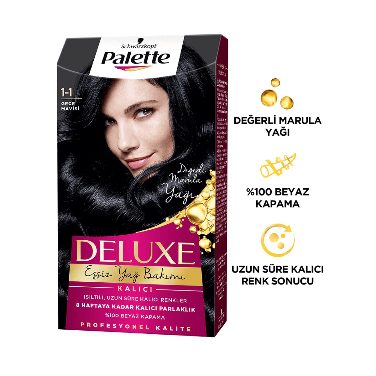  PALETTE PALETTE Palette Deluxe Saç Boyası 1-1 Gece Mavisi  1 of 3 