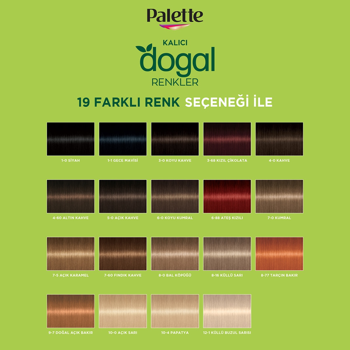 PALETTE NATURAL COLORS PALETTE NATURAL COLORS Palette Kalıcı Doğal Renkler Saç Boyası 3-0 Koyu Kahve 1 of 10