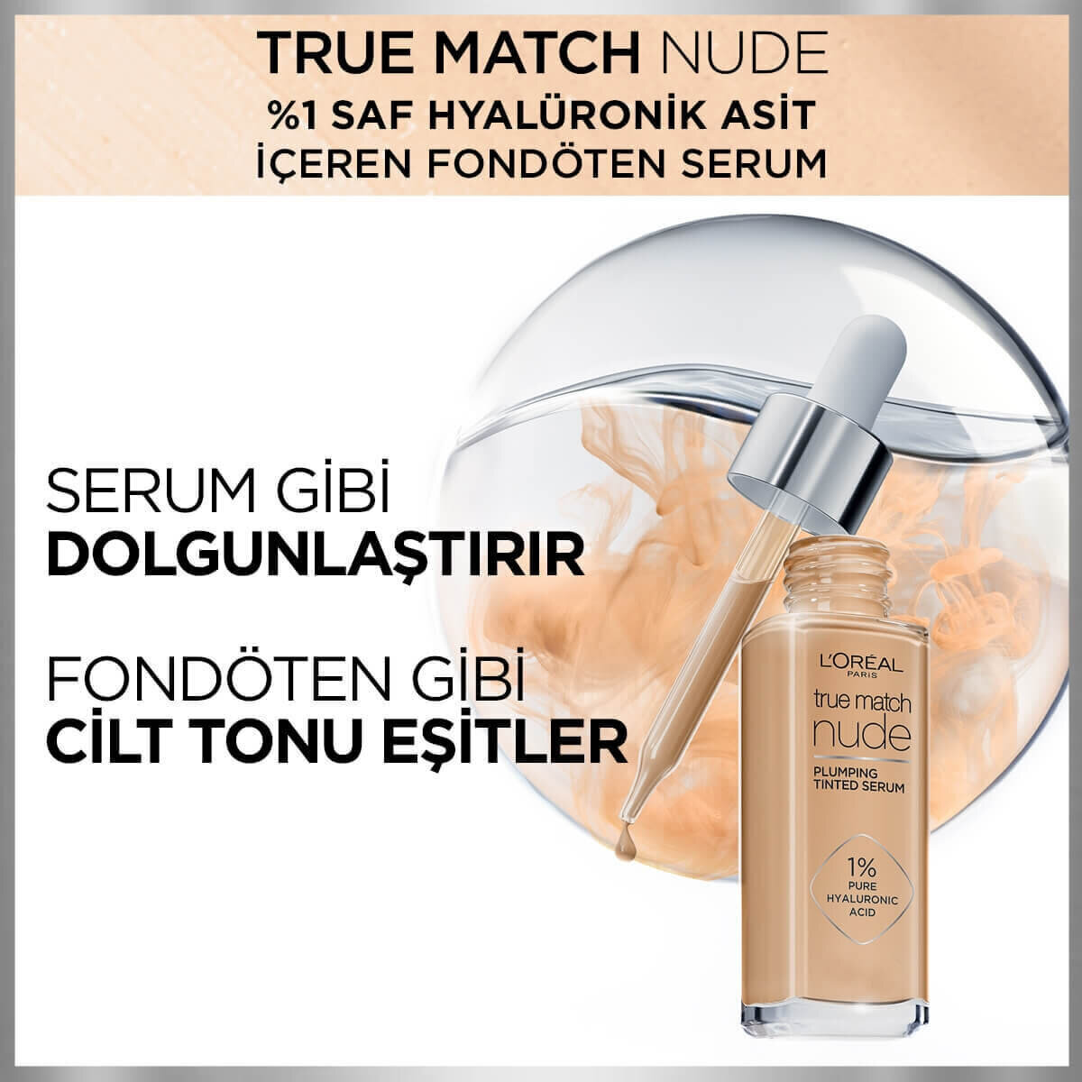 LOREAL PARIS LOREAL PARIS L'Oreal Paris True Match Nude Fondöten Serum 2 3 Light 1 of 6