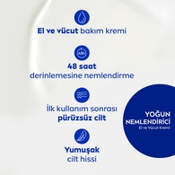 Nivea Yoğun Nemlendirici El ve Vücut Bakım Kremi 400 ml Normal ve Kuru Ciltler 48 Saat Nemlendirme