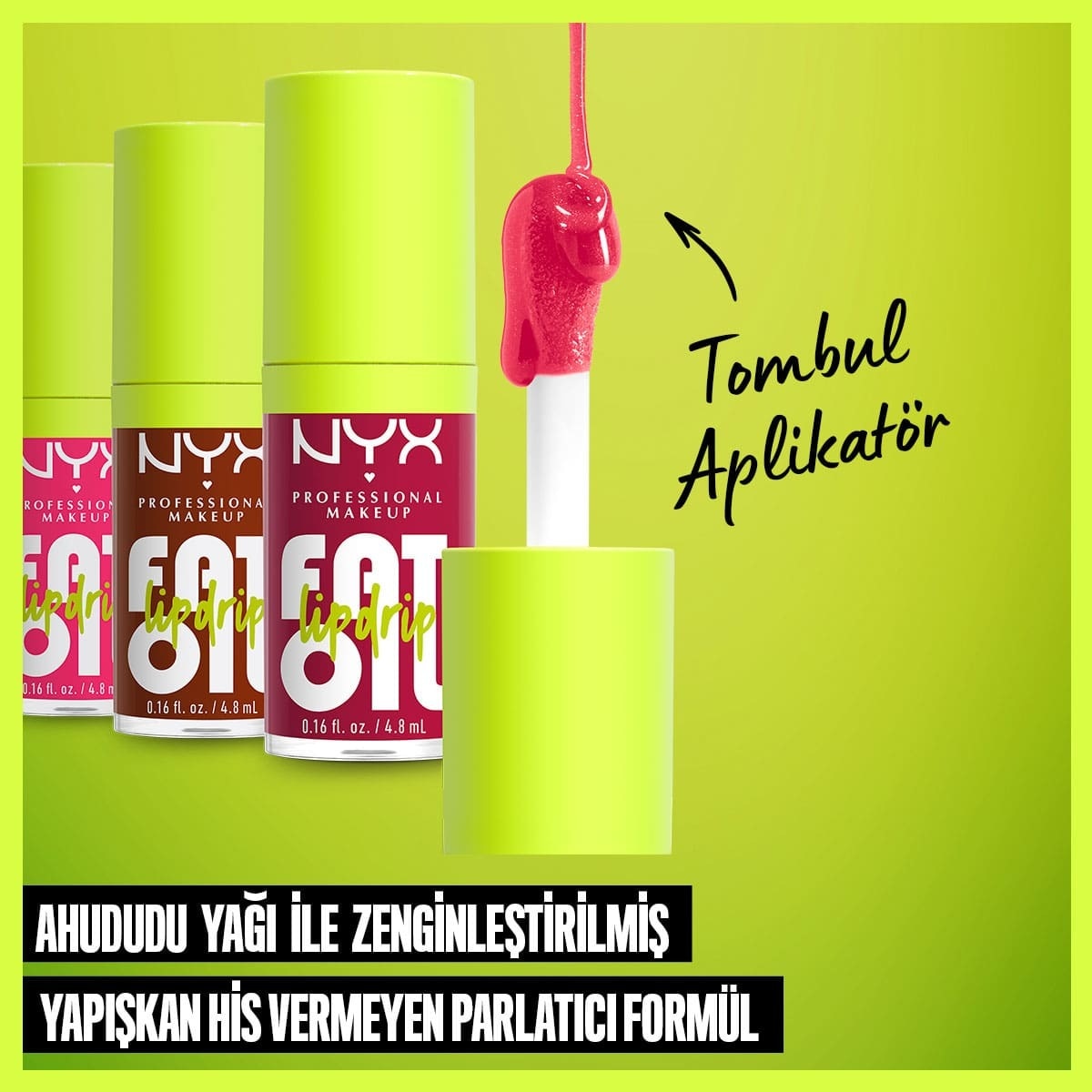 NYX NYX Nyx Professional Makeup Fat Oil Lip Drip Parlatıcı Dudak Yağı Thats Chic 1 of 8