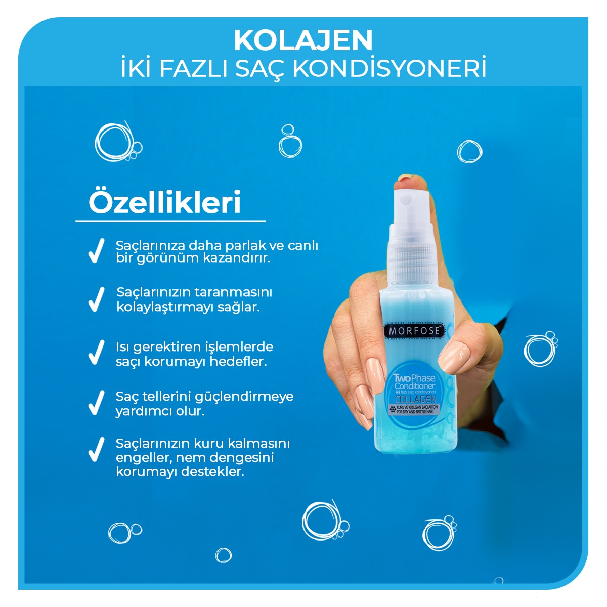 MORFOSE MORFOSE Morfose Kolajen Çift Fazlı Fön Suyu Seyahat Boy 50 ml 1 of 6