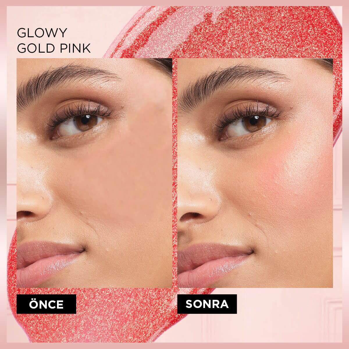  LOREAL PARIS LOREAL PARIS L'Oreal Paris Lumi Blush Yoğun Pigmentli ve Işıltılı Likit Allık Glowy Gold Pink  1 of 9 