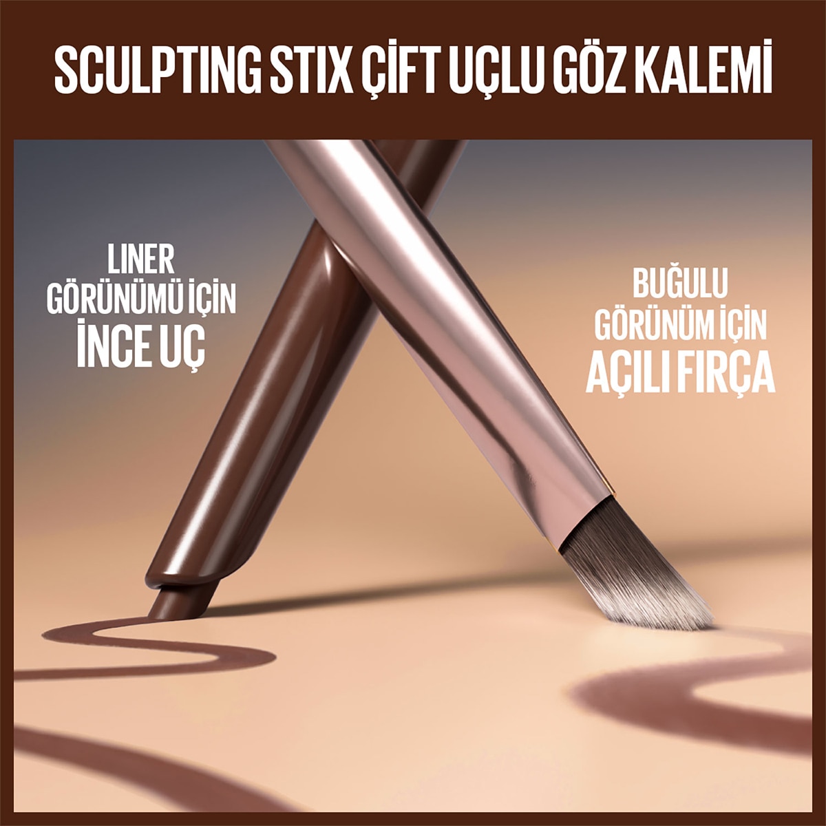 MAYBELLINE MAYBELLINE Maybelline New York Sculpting Stix Çift Uçlu Göz Kalemi 014 Mocha Contour 1 of 7