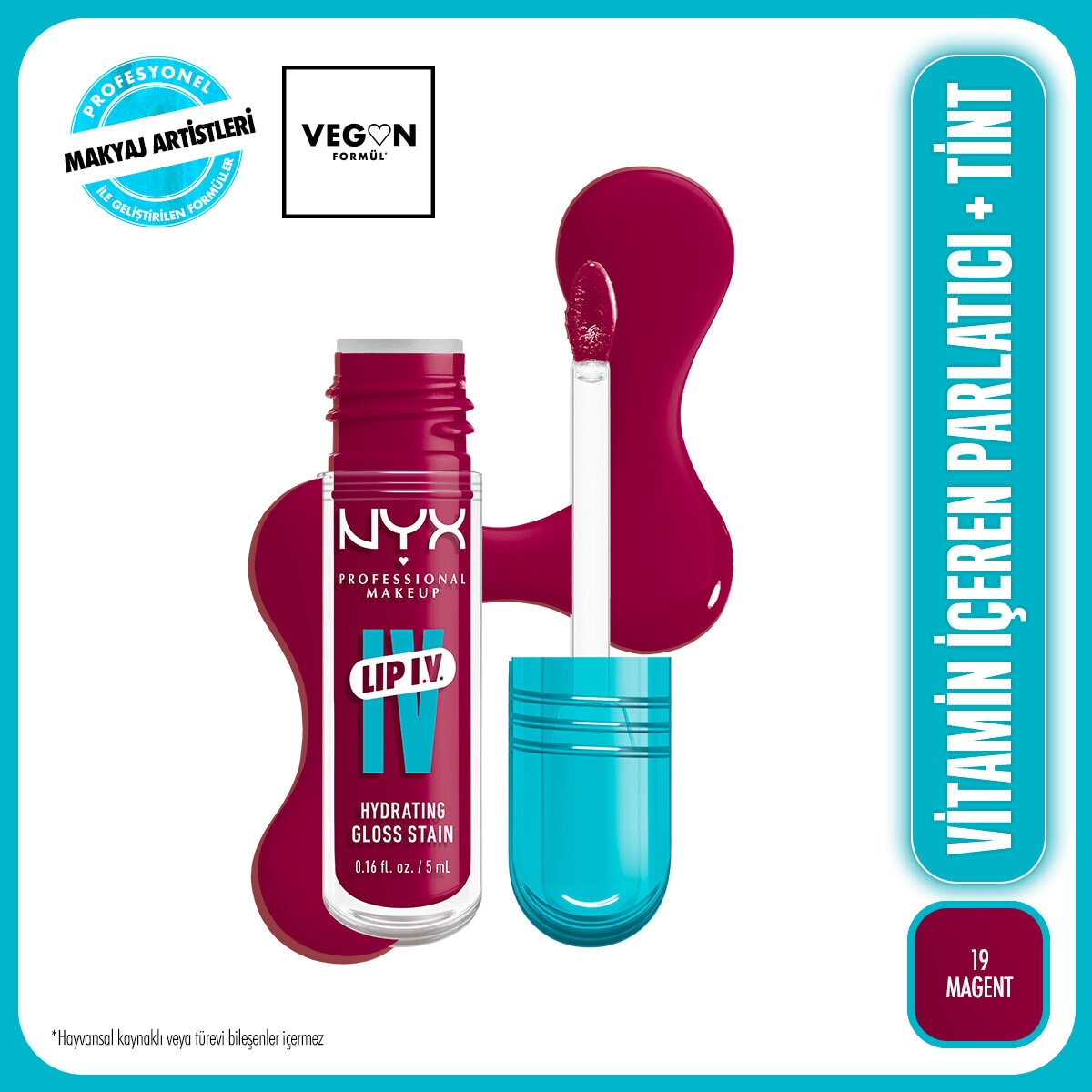 NYX NYX NYX LIP I.V. VİTAMİN PARLATICI&TINT - MAGENTA MIST 1 of 8