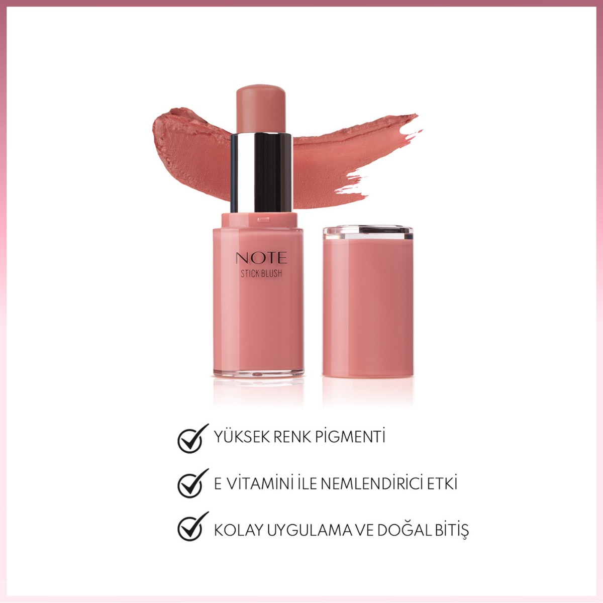  NOTE NOTE Note Nemlendirici Yumuşak Stick Allık 20 Rosy  1 of 4 