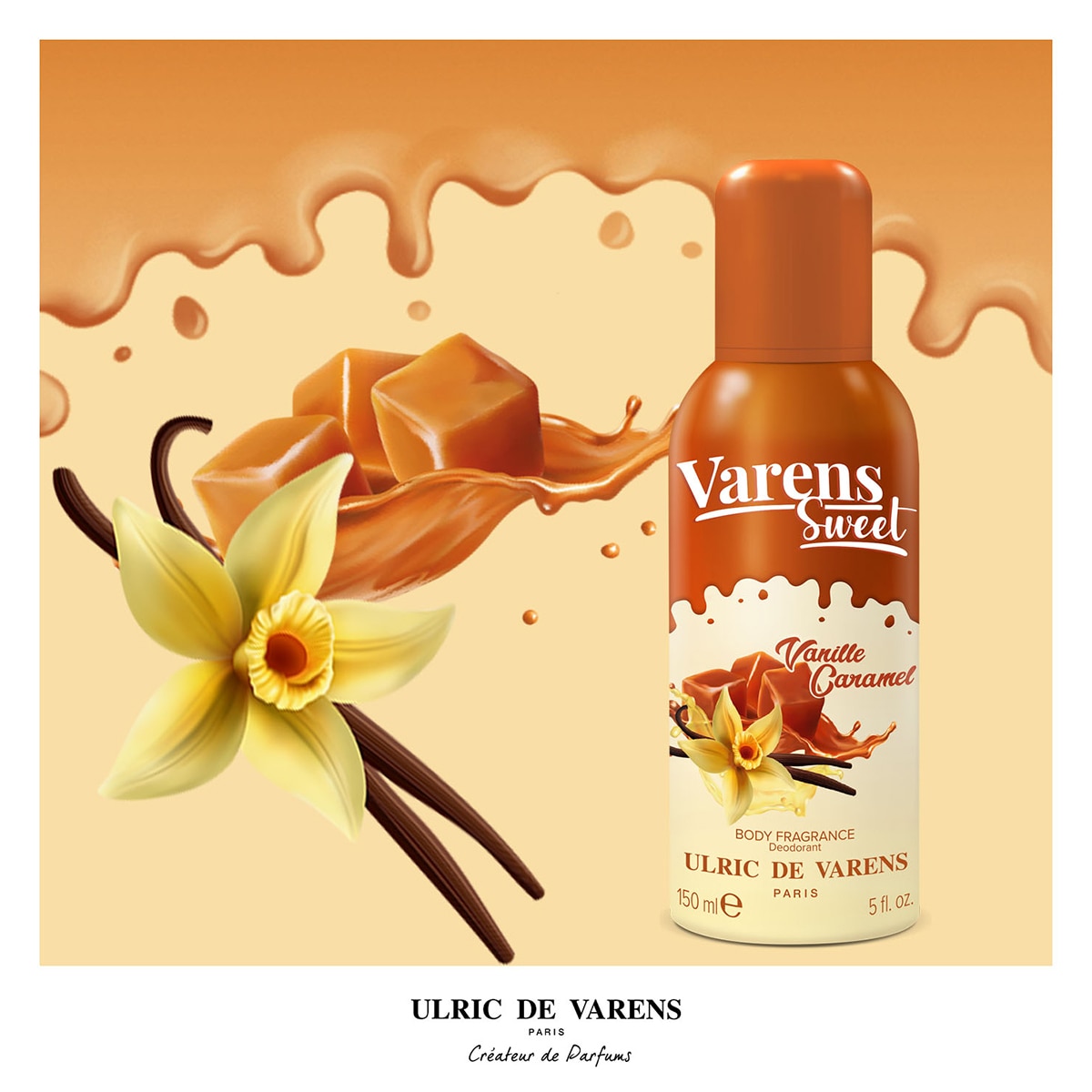  UDV UDV Ulric de Varens Sweet Vanille Caramel Kadın Body Fragrance Deodorant 150 ml  1 of 5 