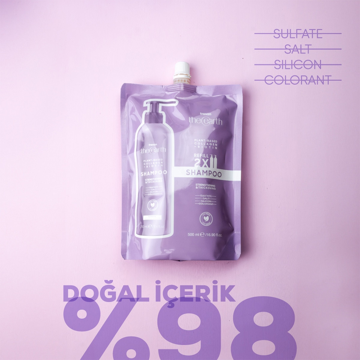  TRESAN THE EARTH TRESAN THE EARTH Tresan The Earth Şampuan Collagen&Biotin 500 ml  1 of 6 