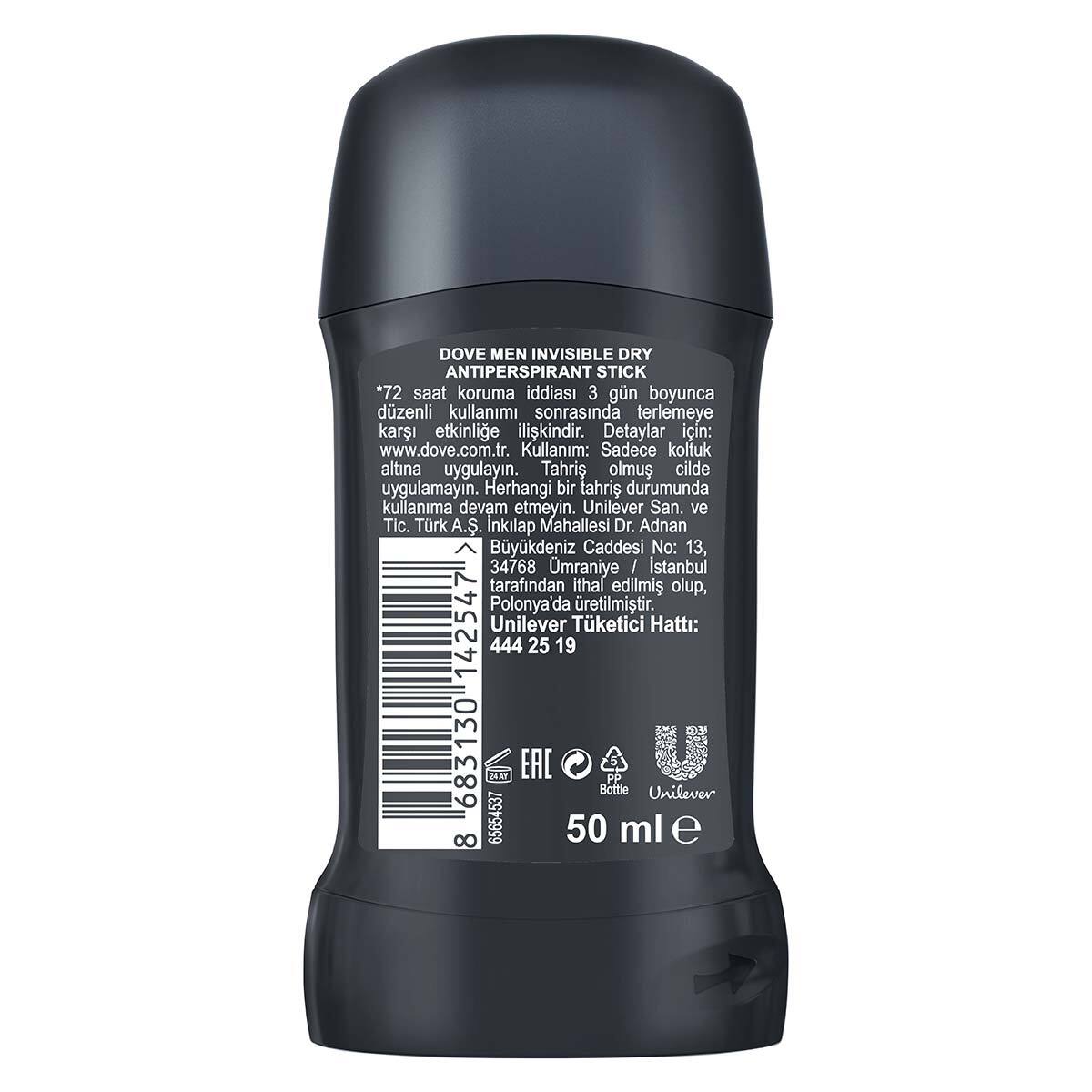 DOVE DOVE Dove Men Invisible Dry Stick Deodorant 50 ml 1 of 9