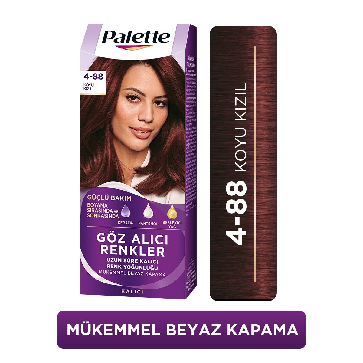  PALETTE NATURAL COLORS PALETTE NATURAL COLORS Palette Göz Alıcı Renkler Saç Boyası 4-88 Koyu Kızıl  1 of 1 Palette Göz Alıcı Renkler Saç Boyası 4-88 Koyu Kızıl