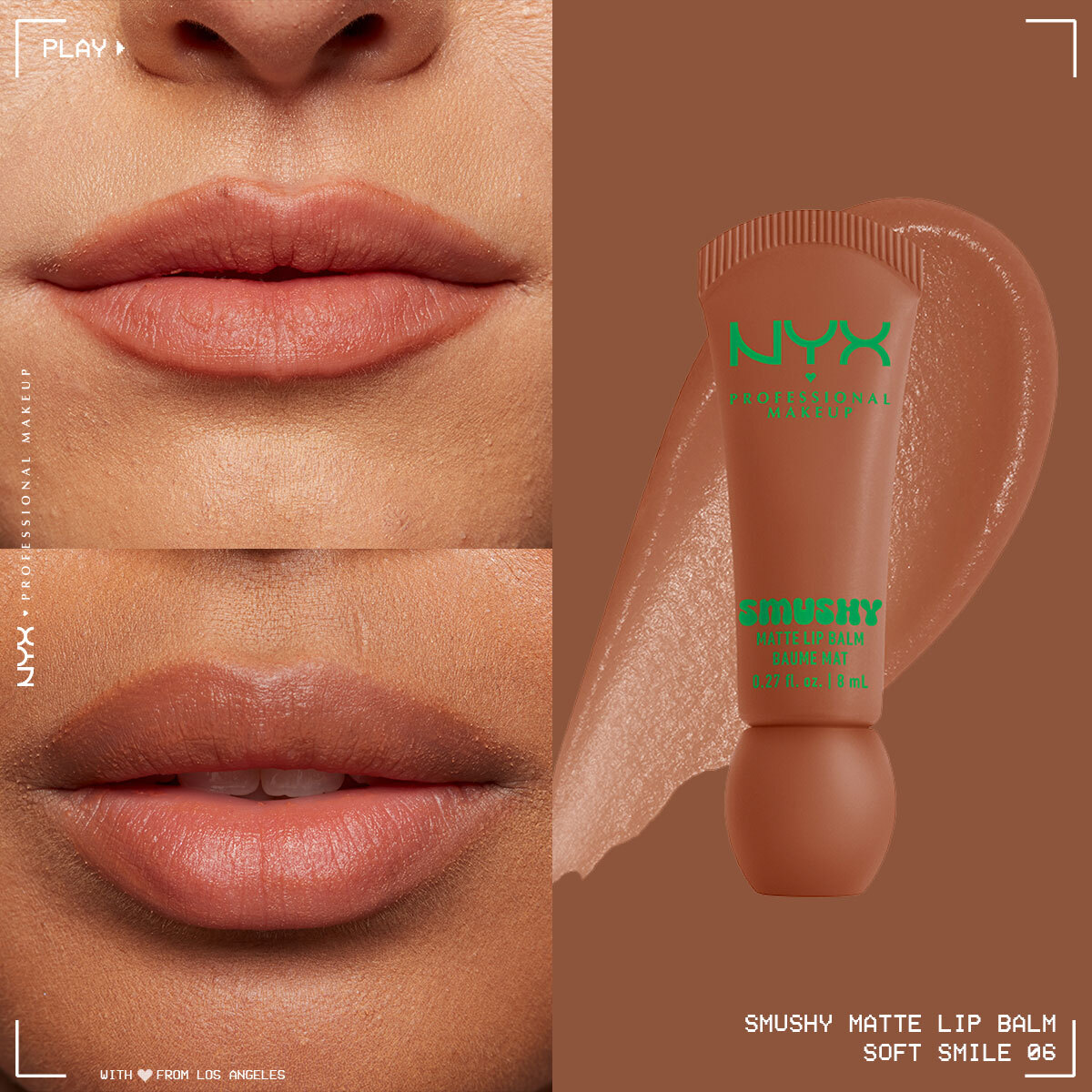  NYX NYX Nyx Professional Makeup Smushy Matte Lip Balm Soft Smile  1 of 8 