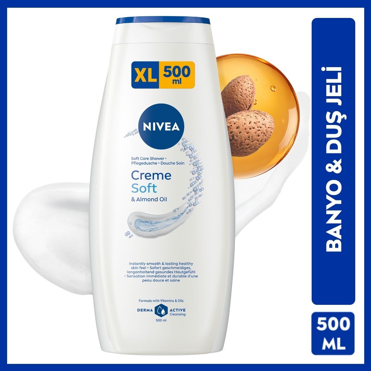 NIVEA BATH CARE NIVEA BATH CARE Nivea Creme Soft Banyo ve Duş Jeli Pro-vitamin ve Badem Yağı 500 ml 1 of 7