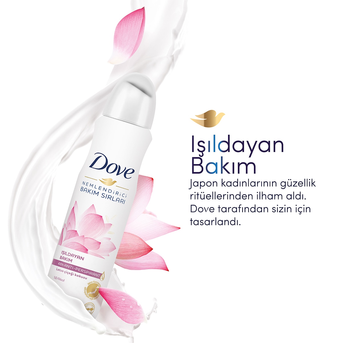  DOVE DOVE Dove Kadın Sprey Deodorant Nemlendirici Bakım Lotus Çiçeği 150 ml  1 of 7 