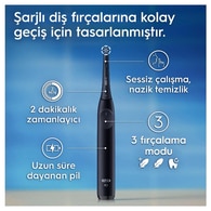 Oral-B iO2 Gece Siyahı Şarjlı Diş Fırçası 1 Diş Fırçası Başlığı 1 Seyahat Kutusu