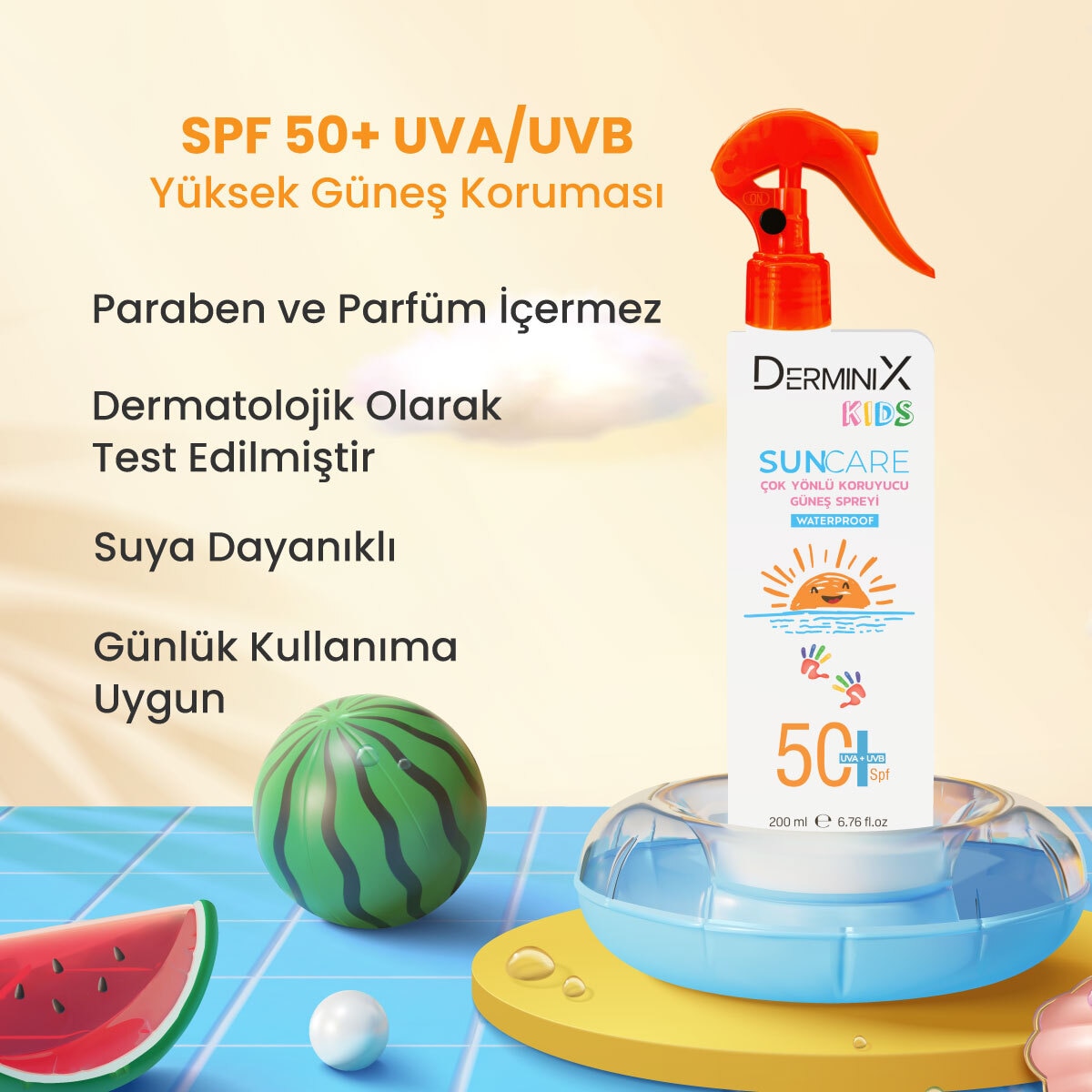 DERMINIX DERMINIX Derminix Çocuk Vücut Güneş Kremi SPF50 200 ml 1 of 6