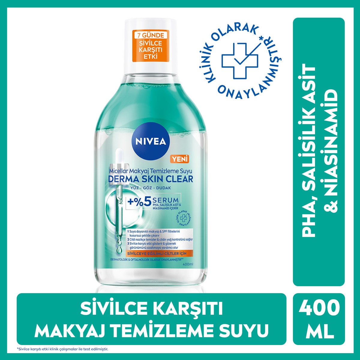  undefined NIVEA VISAGE Nıvea Sivilce Karşıtı Micellar Makyaj Temizleme Suyu Derma Skin Clear 400 ml  1 of 1 Nıvea Sivilce Karşıtı Micellar Makyaj Temizleme Suyu Derma Skin Clear 400 ml
