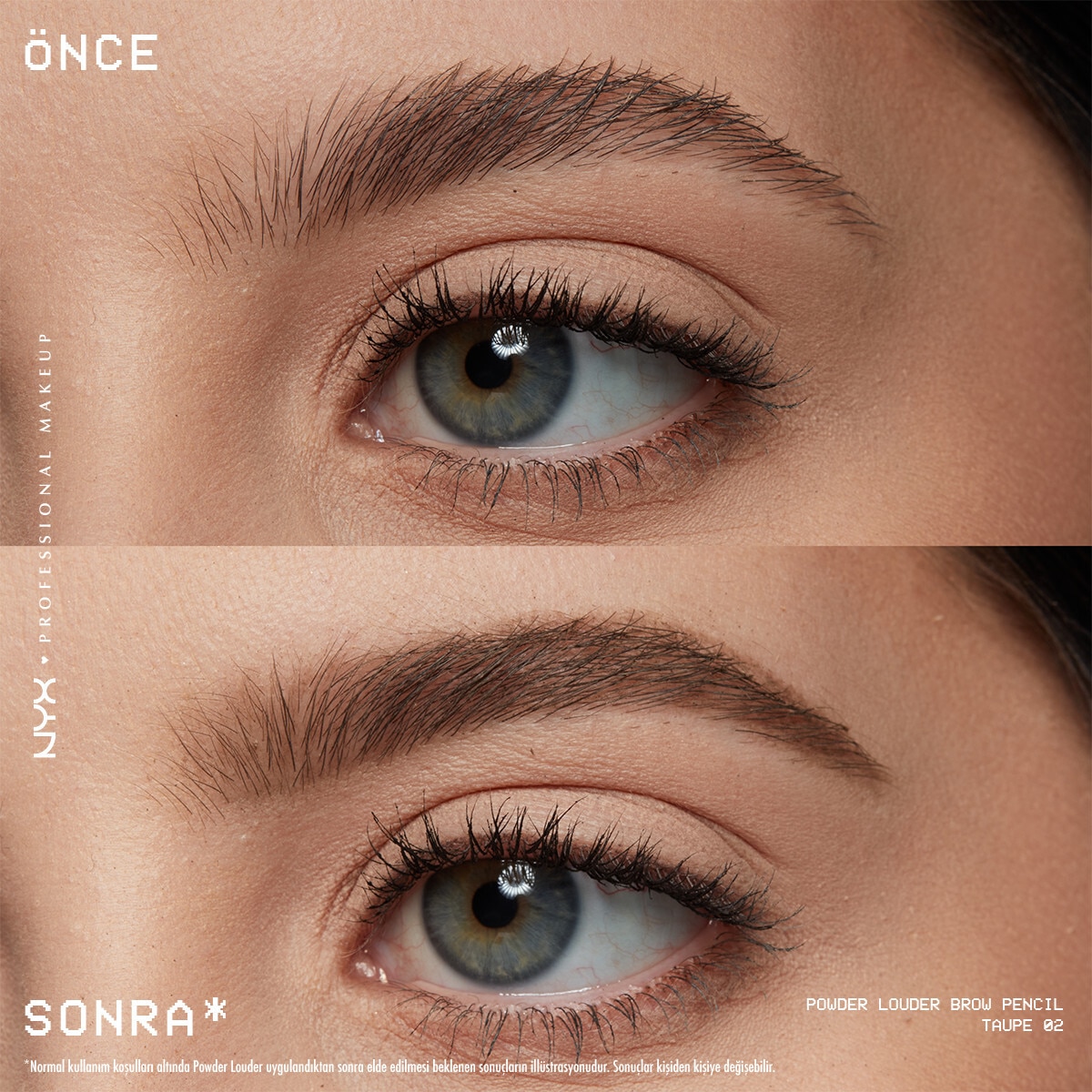  NYX NYX Nyx Professional Makeup Powder Louder Pudralı Kaş Kalemi 02 Taupe  1 of 8 