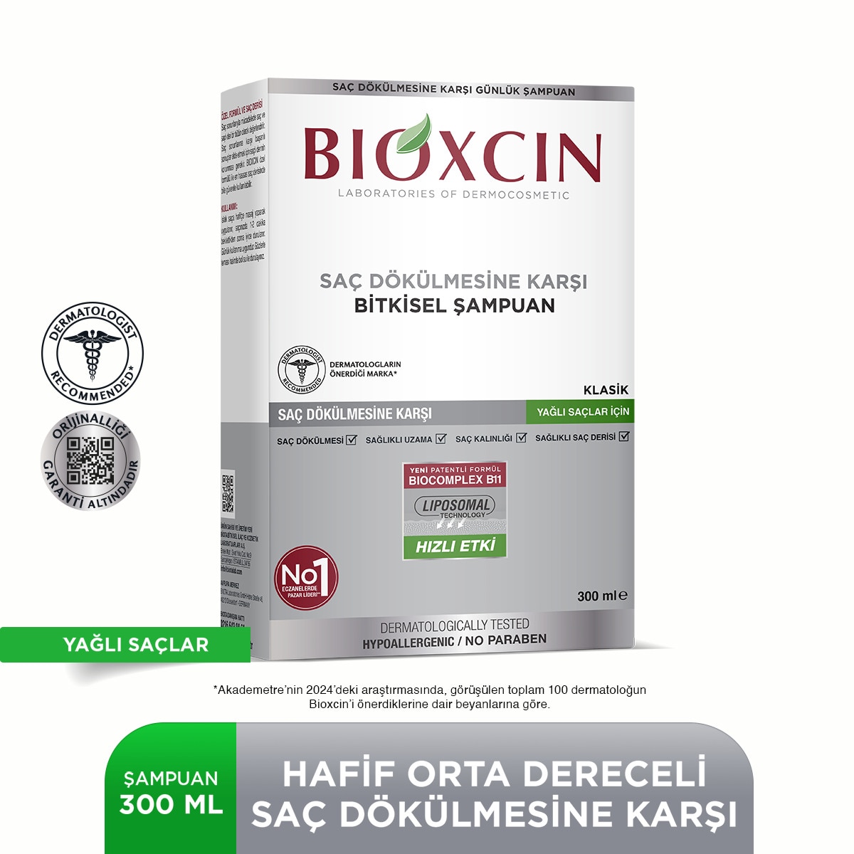 BIOXCIN BIOXCIN Bioxcin Kuru ve Normal Saçlar İçin Şampuan 300 ml 1 of 8