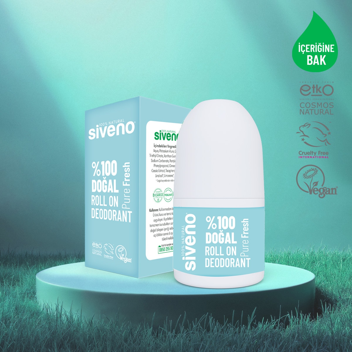  SIVENO SIVENO EXC. Siveno Doğal Roll On Pure Fresh 50 ml  1 of 7 