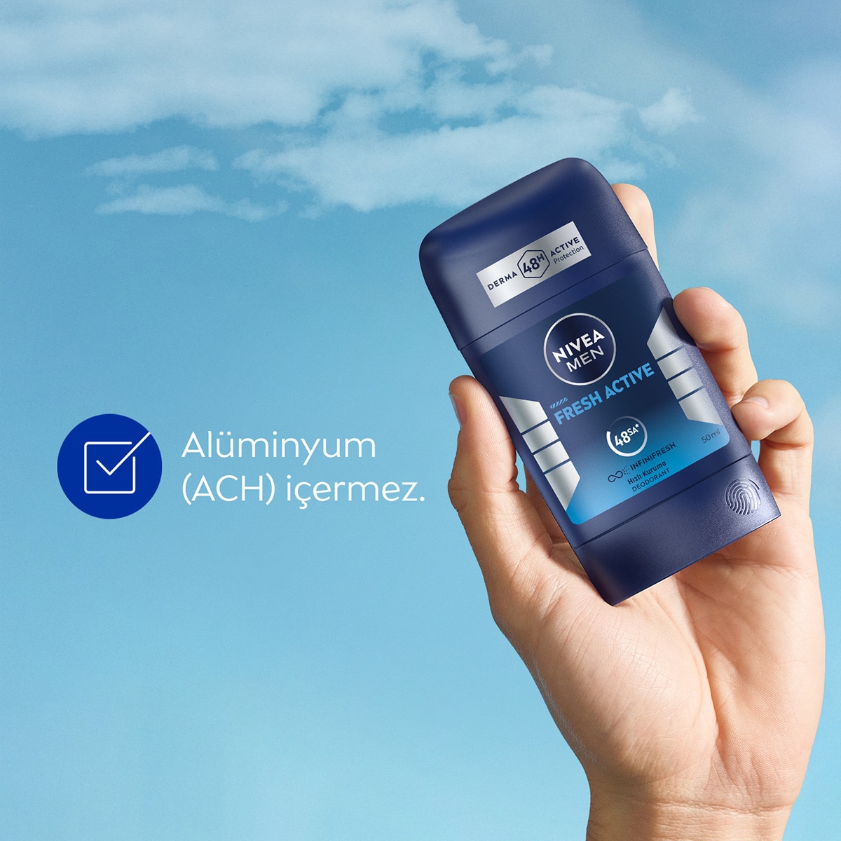 NIVEA DEO NIVEA DEO Nivea Men Erkek Stick Deodorant Fresh Active 50 ml Ter Kokusuna Karşı 48 Saat Koruma 1 of 6