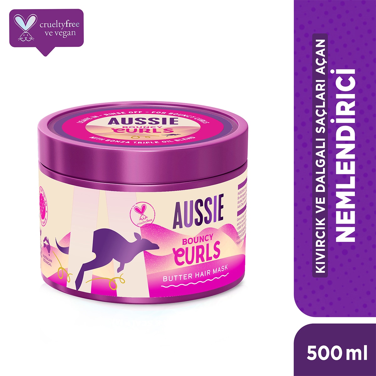  AUSSIE AUSSIE Aussie Bouncy Curls Açan Nemlendirici Saç Maskesi 500 ml  1 of 9 