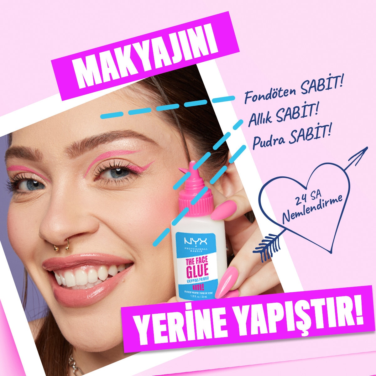 NYX NYX Nyx Professional Makeup Face Glue Makyaj Bazı 1 of 8