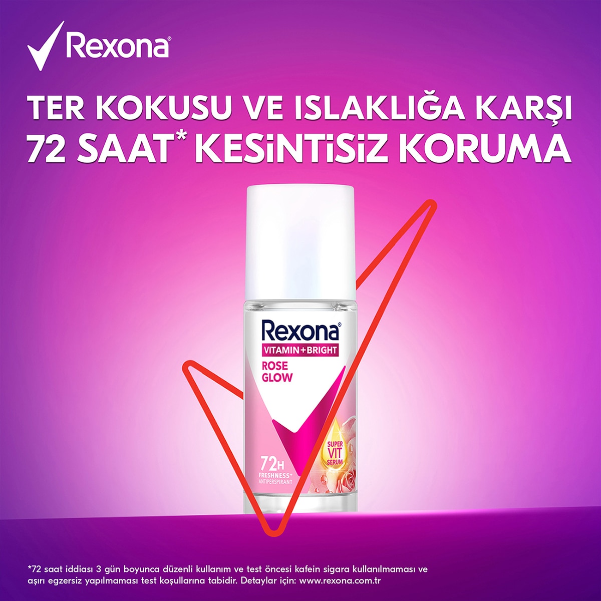  REXONA REXONA Rexona Vitamin + Bright Kadın Roll On Deodorant Rose Glow 45 ml  1 of 9 