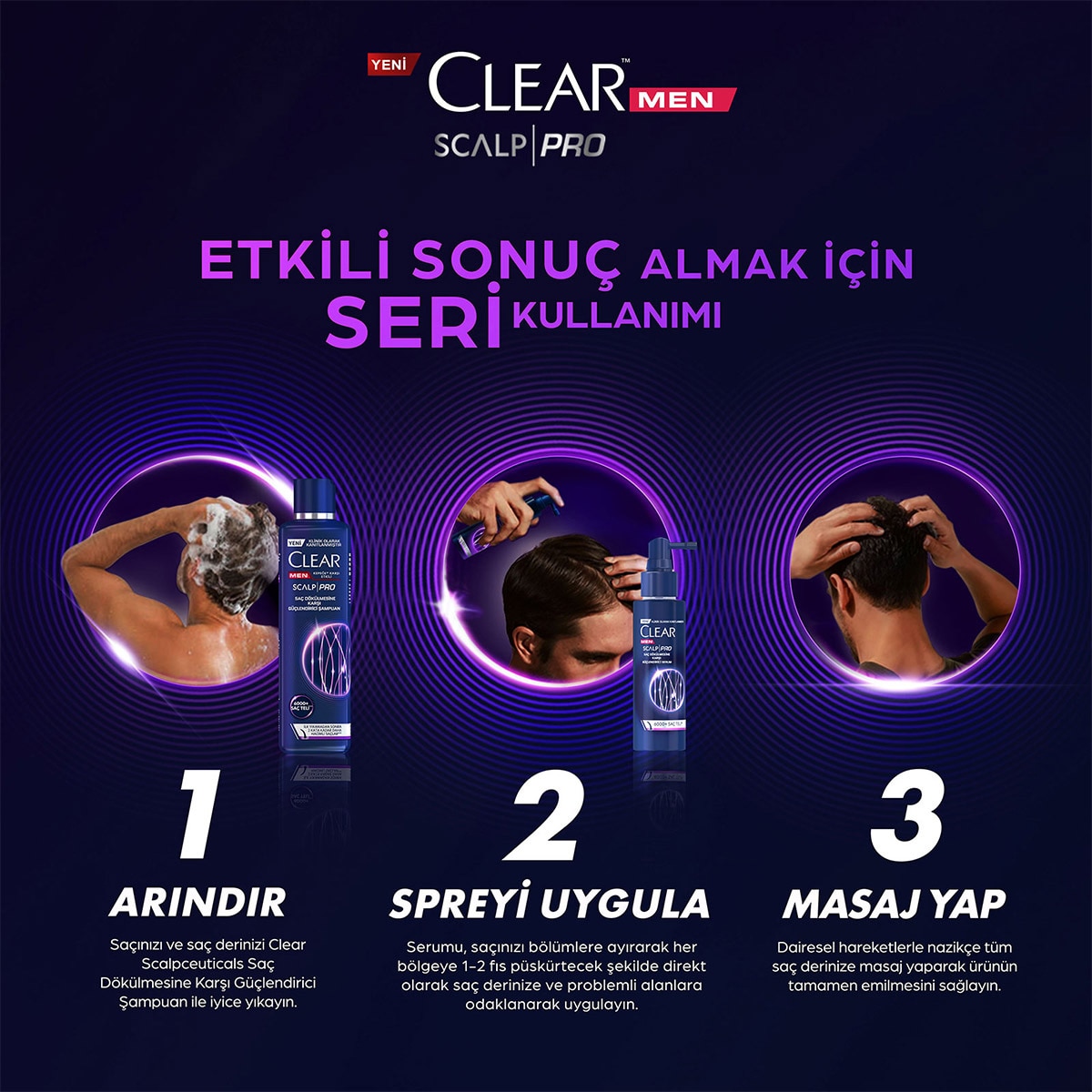  CLEAR CLEAR Clear Men Scalp Pro Saç Dökülmesine Karşı Güçlendirici Şampuan 300 ml  1 of 9 