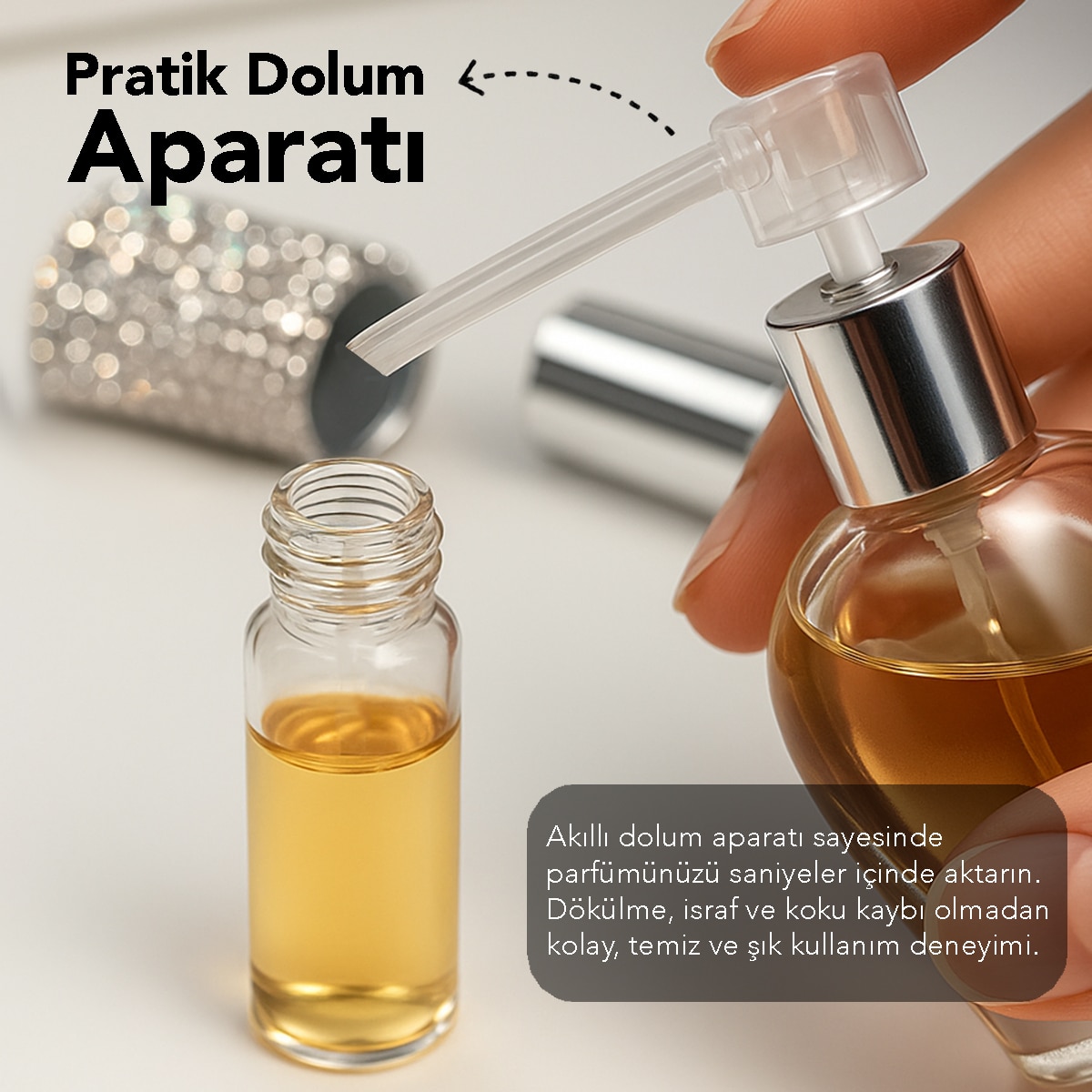 ZHENE ZHENE Zhene Kristal Desenli Seyahat Parfüm Şişesi 10 ml 1 of 6